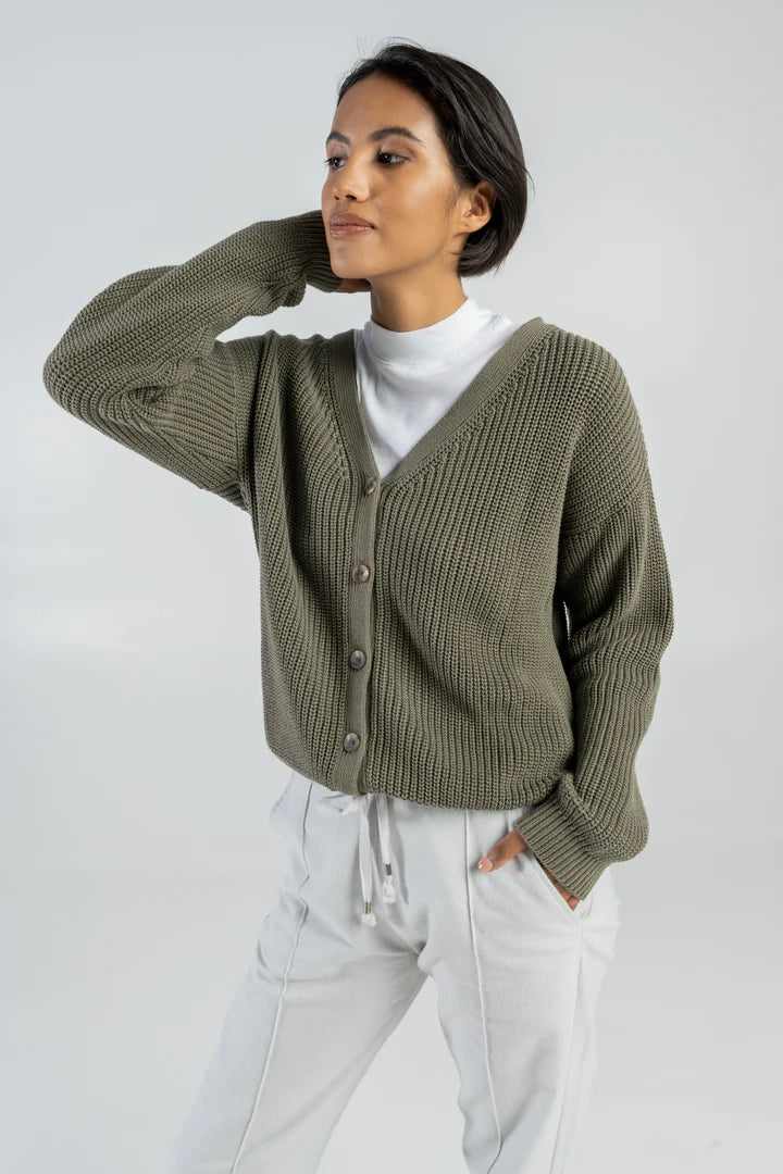 Story of Mine Strickjacke aus Biobaumwolle *khaki*