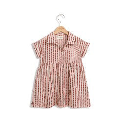 Roe & Joe Kleid N°13 *Weiss/Bordeaux Gestreift*