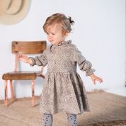 Lade das Bild in den Galerie-Viewer, House of Jamie Kleid mit Rüschenkragen *Little Leopard* Gr. 74-80 und 110/116
