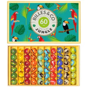 Billes & Co Box mit 60 Murmeln *Jungle*