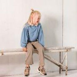 House of Jamie Pullover mit Ballonärmeln *Faded Denim*