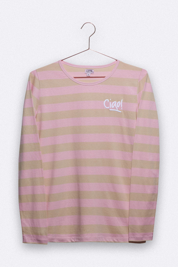 Love Kids Wear TOMMY Langarm-Shirt *rosa/beige gestreift* für Frauen