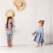 Lade das Bild in den Galerie-Viewer, House of Jamie Kleid mit hoher Taille *Blue Fog*
