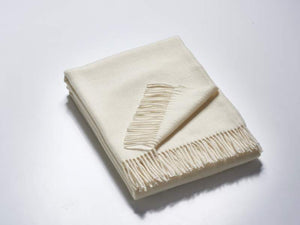 Wollzeit Wollweisses Plaid aus 100% Merinowolle