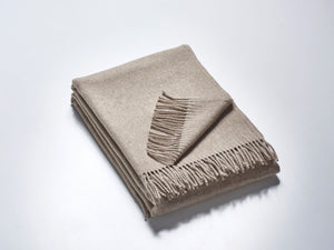 Wollzeit Graumeliertes Plaid aus 100% Merinowolle